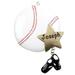 The Holiday Aisle® Baseball Star Hanging Figurine Ornament Plastic in Black/White | 4.75 H x 3 W x 0.5 D in | Wayfair