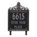 Whitehall Products Lanai Pineapple Personalized Standard 3-Line Lawn Address Sign Metal in Gray/Black | 15 H x 11 W x 0.375 D in | Wayfair 2483BS