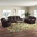 Lark Manor™ Laddonia 3 Piece Faux Leather Reclining Living Room Set Faux Leather in Brown | 40 H x 82 W x 37 D in | Wayfair Living Room Sets