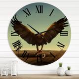 Designart 'Roc Bird' Farmhouse wall clock