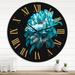 Designart 'Close Up of Pure Blue and White Daisy Flower II' Traditional wall clock