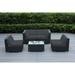 Ohana Outdoor Patio 5 Piece Black Wicker Sectional with Cushions - No Assembly