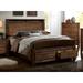 Llewella Rustic Antique Oak Eastern King Wood 2-Piece Storage Platform Bed Set by Furniture of America