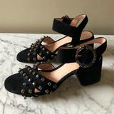 J. Crew Shoes | J Crew Suede Penny Sandals With Crystals ~ New | Color: Black | Size: 5.5