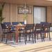 Lark Manor™ Anautica Rectangular Long Aluminum Outdoor Dining Set Wood/Metal in Brown/White | 96 W x 40 D in | Wayfair