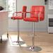 Ebern Designs Bootle Swivel Adjustable Height Bar Stool Upholste/Leather in Red | 22 W x 18 D in | Wayfair 33D437E33ECE4D4997DC09CCBF85FA92