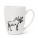 Loon Peak® Courteney Moose Bone China Coffee Mug Bone China/Ceramic in Black/Brown/White | 4.25 H x 4.5 W in | Wayfair