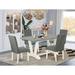 Winston Porter Ainar 5-Pc Modern Dining Set - 4 Kitchen Chairs & 1 Modern Rectangular Cement Dining Room Table w/ High Chair Back | 30 H in | Wayfair