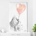 Indigo Safari Baby Elephant Heart (Vertical) By Jodi - Graphic Art in Gray | 48 H x 28 W x 1.5 D in | Wayfair A35E119EA7054E9DBE80BF18950964F5