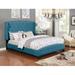 Lark Manor™ Gael Tufted Low Profile Platform Bed Upholstered/Polyester in Blue | 55.5 H x 65.75 W x 89 D in | Wayfair