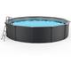 Stahlwand Swimming Pool Set Nuovo de Luxe anthrazit / silbergrau ø 360 x 120 cm ohne Zubehörset