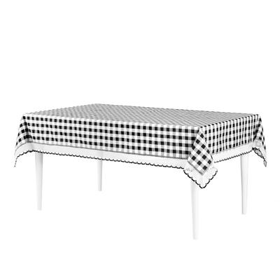 Buffalo Check Tablecloth - 60-in x 104-in by Achim Home Décor in Black White