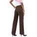Plus Size Women's Classic Bend Over® Pant by Roaman's in Chocolate (Size 24 WP) Pull On Slacks
