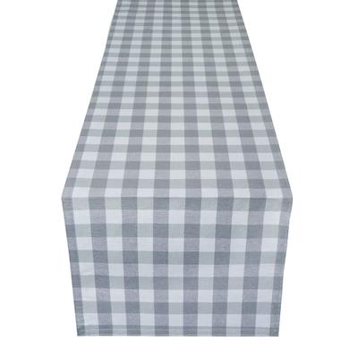 Buffalo Check Table Runner - 13-in x 90-in by Achim Home Décor in Grey