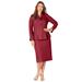 Plus Size Women's Two-Piece Skirt Suit with Shawl-Collar Jacket by Roaman's in Rich Burgundy (Size 22 W)