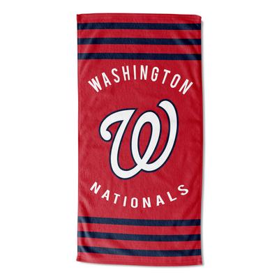 Nationals Stripes Beach Towel by MLB in Multi