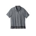 Men's Big & Tall KS Island Printed Rayon Short-Sleeve Shirt by KS Island in Grey Paisley (Size 6XL)