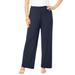 Plus Size Women's Ultrasmooth® Fabric Wide-Leg Pant by Roaman's in Navy (Size 6X)