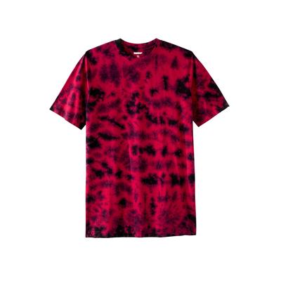 Men's Big & Tall Shrink-Less Lightweight Longer-Length Crewneck T-Shirt by KingSize in Red Marble (Size 6XL)