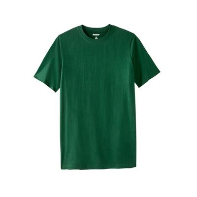 Men's Big & Tall Shrink-Less Lightweight Longer-Length Crewneck T-Shirt by KingSize in Hunter (Size 6XL)