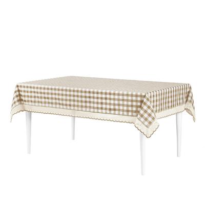 Buffalo Check Tablecloth - 60-in x 84-in by Achim Home Décor in Taupe