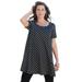 Plus Size Women's Scoopneck Swing Ultimate Tunic by Roaman's in Black Bias Stripe (Size 30/32) Long Shirt