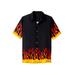 Men's Big & Tall KS Island Printed Rayon Short-Sleeve Shirt by KS Island in Flames (Size 4XL)