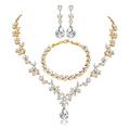 Shuxin Jewellery Set for Women, Necklace Dangle Earrings Bracelet Set, Gold Plated Jewelry Set with White AAA Cubic Zirconia, Allergy Free Wedding Party Jewellery for Bridal Bridesmaid