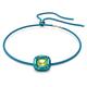 Swarovski Adjustable Necklace, Precision Cut Cushion Yellow Crystal, with Blue Cord from the Dulcis Collection