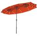 Arlmont & Co. 15' Outdoor Solar Led Patio Double-sided Market Umbrella Beige Metal in Orange | 180 W x 108 D in | Wayfair