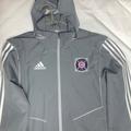 Adidas Jackets & Coats | Adidas Chicago Fire Soccer Jacket W/ Zipper Hood | Color: Gray | Size: S