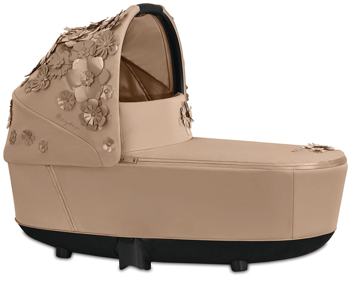 Cybex Priam Lux Carry Cot - Simply Flowers - Nude Beige