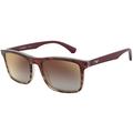 Emporio Armani 0EA4137 Sunglasses, Striped Burgundy/Burgundy Shaded, 54/19/145