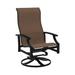 Tropitone Marconi Sling High Back Swivel Patio Chair Metal in Black/Brown | 43.5 H x 25.5 W x 27.5 D in | Wayfair 452070_OBS_Cherrywood
