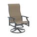 Tropitone Marconi Sling High Back Swivel Patio Chair Metal in Gray/Brown | 43.5 H x 25.5 W x 27.5 D in | Wayfair 452070_GPH_Chimayo