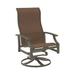 Tropitone Marconi Sling High Back Swivel Patio Chair Metal in Brown | 43.5 H x 25.5 W x 27.5 D in | Wayfair 452070_MOC_Cherrywood