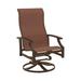 Tropitone Marconi Sling High Back Swivel Patio Chair Metal in Brown | 43.5 H x 25.5 W x 27.5 D in | Wayfair 452070_GRE_Valencia