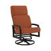 Tropitone Muirlands High Back Swivel Outdoor Rocking Chair w/ Cushions in Black/Brown | 41 H x 27 W x 32.5 D in | Wayfair 612070_OBS_Cayenne