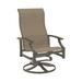 Tropitone Marconi Sling High Back Swivel Patio Chair Metal in Brown | 43.5 H x 25.5 W x 27.5 D in | Wayfair 452070_MOC_Chimayo