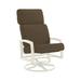 Tropitone Muirlands High Back Swivel Outdoor Rocking Chair w/ Cushions in Gray/White/Brown | 41 H x 27 W x 32.5 D in | Wayfair