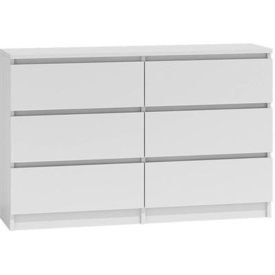 3xe Living - 3xEliving Kommode Sideboard demii mit 6 Schubladen in weiß, 120 cm - weiss