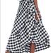 J. Crew Skirts | J.Cree Black And White Ruffled Checked Wrap Skirt | Color: Black/White | Size: 2