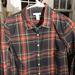 J. Crew Tops | J. Crew Button Front Shirt 2 Winter Red Plaid | Color: Black/Red | Size: 2