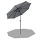 XEMQENER 3M Outdoor Garden Umbrella with Crank Handle, Tilting Round Cantilever Parasol for Outdoor Garden, Camping, Patio and Seaside, UV 50+ Protection, Waterproof, without Base, Dark Grey