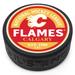 Calgary Flames Block Hockey Puck