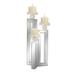 Juniper + Ivory 21 In. x 7 In. Glam Candlestick Holders Silver Wood - Juniper + Ivory 87277