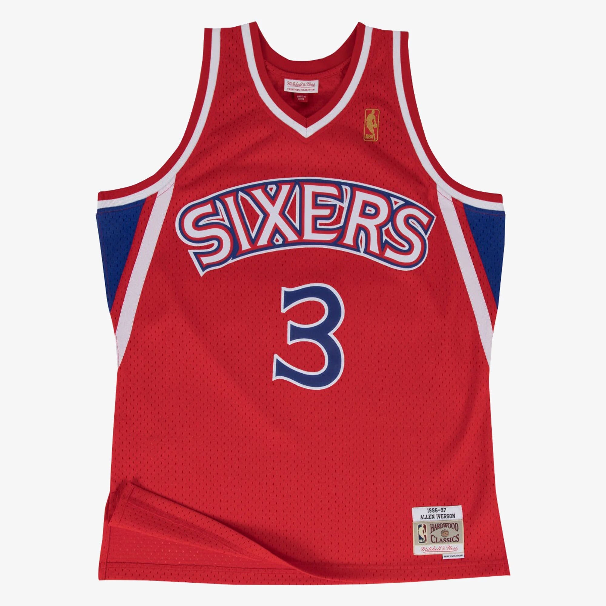 Maillot Swingman Extérieur Philadelphia 76ers 1996-97 Mitchell & Ness – Rouge – Allen Iverson - Homme Taille: S