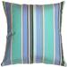 Sunbrella Dolce Oasis Stripes 20x20 Outdoor Throw Pillow with Polyfill Insert