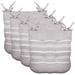 Fabstyles Tufted Fouta Cotton Set of 4 Chairpads with Ties - 16x16