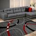 Allstar Modern Accent Rug in Red with Overlapping Curve design - 5' x 8'